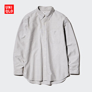 優(yōu)衣庫男女裝牛津紡襯衫長(cháng)袖襯衣休閑素色休閑通勤478086 475998 478086/06鉛灰色 3XL