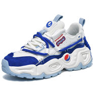 百事可樂(lè )男鞋運動(dòng)鞋厚底增高6cm男女情侶鞋韓版街拍老爹潮鞋 白藍色 36 36