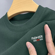 七匹狼（SEPTWOLVES）出口德絨t恤男款長袖春秋冬季保暖上衣服內(nèi)搭打底衫體恤潮牌 1件-圓領(lǐng)【RQ款】墨綠 M _【建議80-100斤】