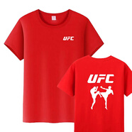 OLOEYUFC圓領(lǐng)T恤短袖 MMA綜合格斗賽事衣服自由搏擊散打教練上衣 紅色03 S 建議80-100斤