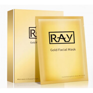 澳靚泥 AUSLIFENTR泰國妝蕾RAY玫瑰蠶絲面膜補水保濕女細致毛孔金銀色去黃提亮緊致 RAY金色面膜1盒【干性暗啞肌膚適用】 10片/盒