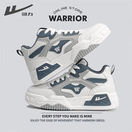 回力男鞋2025秋冬新款潮流復古加絨百搭休閑鞋子男學(xué)生運動(dòng)板鞋男 米藍灰【高幫加絨款】 43