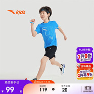 安踏兒童套裝男童跑步速干衣夏裝短袖短褲運動兩件套A352425722