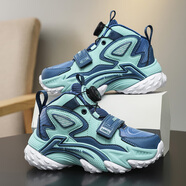 LI NING李寧男童紐扣鞋子2025秋冬新款皮面防水小學(xué)生籃球鞋兒童運動(dòng)鞋中 OZ_2253_孔雀藍【皮面】 31 _31碼_內長(cháng)20cm