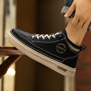 古卡頓（GUKADUN）男鞋秋冬季休閑板鞋新款男士防滑小白鞋子男輕便軟底一腳蹬皮鞋 黑色 42