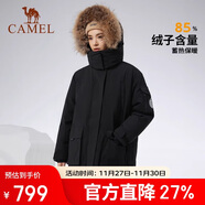 駱駝（CAMEL）戶(hù)外極寒派克工裝毛領(lǐng)情侶款羽絨服保暖加厚中長(cháng)款外套