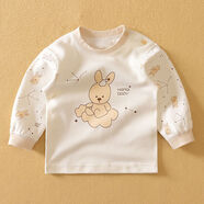 哈咪奇春秋嬰兒純棉秋衣肩扣睡衣寶寶無(wú)骨內衣兒童無(wú)骨棉毛衫上衣 7143春秋純棉無(wú)骨卡其 110 110cm無(wú)肩扣