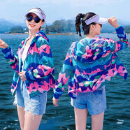 小紅書(shū)同款短款防曬衣女士輕薄透氣短外套2025夏季新款粉色印花小 藍波浪 M M98一108斤
