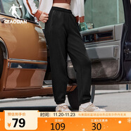喬丹褲子女士秋冬季休閑褲女萊賽爾Lyocell運動(dòng)九分束腳褲衛褲女