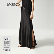 MO&Co.【NOIR系列】半身裙夏含醋酸緞光裸感高腰MBE2SKT033 黑色 S