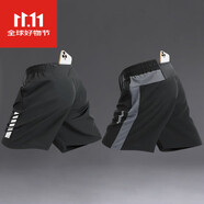 LI NING李寧跑步短褲男款可放手機運動(dòng)馬拉松專(zhuān)用后腰口袋腰包五分褲速干 一次買(mǎi)兩件，替換無(wú)憂(yōu)更優(yōu)惠【后腰口袋款】 M