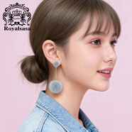 Royal sasa皇家莎莎溫柔設計感毛球耳環(huán)時(shí)尚氣質(zhì)獨特長(cháng)款耳釘毛茸茸耳墜