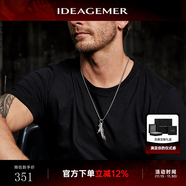 IDEAGEMER925銀羽毛項鏈男士個(gè)性復古印第安小眾設計感痞帥男生穿搭配飾潮 【款式1】羽毛吊墜+鈦鋼鏈60CM