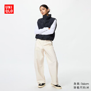 優(yōu)衣庫女裝針織廓形長(cháng)褲/彎刀鐮刀褲子25秋冬新款483722 483722/01乳白色 S