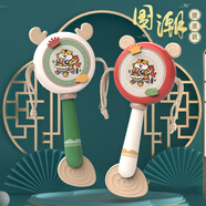 COOKSS嬰兒撥浪鼓可啃咬新生兒玩具0-1歲寶寶牙膠安撫抓握訓練手搖鼓鈴