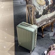 新秀麗充電擴展行李箱hinomoto靜音萬(wàn)向輪輕便pc旅行箱女學(xué)生拉桿箱登機 抹茶綠(正?？畛潆娍?掛鉤) 灰色內飾 關(guān)注店鋪即順豐發(fā)貨