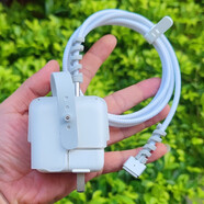 中掌柜適用蘋(píng)果電腦Macbook Air筆記本M5 M3 M4 pro充電器數據線(xiàn)保護套 電源插頭硬殼+2米白色線(xiàn)+螺旋套 適用蘋(píng)果筆記本35W豎版