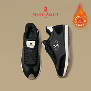 夢(mèng)特嬌法國輕奢男鞋 2026春秋新款高端復古休閑運動(dòng)鞋 時(shí)尚百搭阿甘鞋 黑色（加絨保暖） 41
