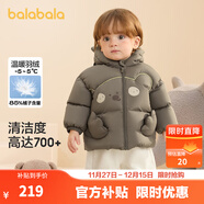 巴拉巴拉童裝嬰兒羽絨服冬裝加厚保暖寶寶外套兒童上衣可愛(ài)男童女童萌趣 咖色小熊50860 -209425107206 110 （充絨量86g 適合3-5歲）