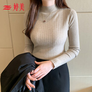 婷美針織衫女春秋冬氣質(zhì)半高領(lǐng)新款內搭修身顯瘦高級感打底衫t恤上衣