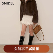 SNIDEL2025秋冬新品高腰花朵提花蕾絲刺繡荷葉邊短裙褲SWFP255148 花朵圖案 M (1)