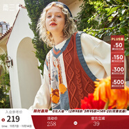 兩三事梵高馬甲針織背心女春季慵懶風(fēng)疊穿毛衣v領(lǐng)顯瘦上衣 圣雷米 棕色 M