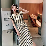 小紅書(shū)同款polo領(lǐng)條紋連衣裙女夏2025新款感流行赫本風(fēng)開(kāi)叉t恤裙 條紋裙版 M M建議115斤以?xún)?
                                         title=