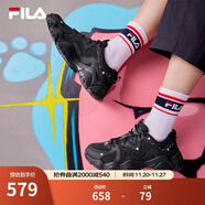 FILA 斐樂(lè )貓爪鞋4代女鞋老爹鞋情侶運動(dòng)鞋復古時(shí)尚休閑鞋網(wǎng)面透氣 【女款】黑-BK 38