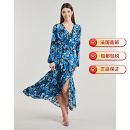 MORGAN品牌女士連衣裙法式時(shí)尚休閑百搭深V性感長(cháng)裙藍色2025新款 藍色 L （EU）