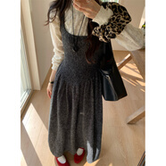 園翌The East Tempt 韓國淑女氣質(zhì)感收腰顯瘦毛衣吊帶連衣裙襯衫套裝 白色蕾絲衫【S碼】 均碼