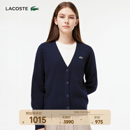 LACOSTE法國鱷魚(yú)女裝時(shí)尚舒適V領(lǐng)開(kāi)衫毛衣長(cháng)袖針織衫女|AF9545 166/藏青色 S 36