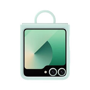 三星（SAMSUNG）Galaxy Z Flip6/Flip7FE/W25Flip 原裝手機殼 指環(huán)式硅膠保護殼  保護套 手機套 淺綠