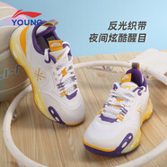 李寧童鞋兒童籃球鞋全城12YOUNG2024春季新品反光輕量高回彈童運(yùn)動(dòng)鞋 標(biāo)準(zhǔn)白-1 36碼