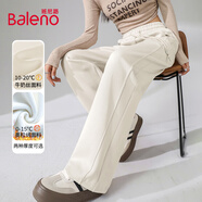 班尼路（Baleno）時(shí)尚拼接直筒褲女2026年春季新款高腰垂感藏肉舒適百搭休閑長(cháng)褲