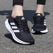 阿迪達斯 （adidas）女鞋跑步鞋 24秋新款運動(dòng)鞋低幫透氣休閑鞋子緩震透氣時(shí)尚慢跑鞋 HP7556/黑白/Cloudfoam中底 36 內長(cháng)220mm