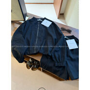 韓國原廠(chǎng)stent亞麻套裝美式復古腔調亞麻外套休閑短褲女春夏 黑色上衣 M M80110斤