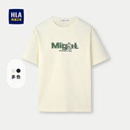 海瀾之家（HLA）短袖T恤男圓領(lǐng)米格聯(lián)名短袖男HNTBJ2J385A 米杏花紋CK M 170/88A 推薦127~136斤