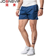 簡束（JOONSVIP）運(yùn)動(dòng)短褲男速干男士跑步短褲寬松休閑沙灘褲健身超短褲夏季三分 三分深藍(lán)色（1197） XL（70kg左右）