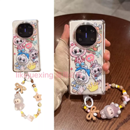 VKH適用華為matex6手機殼新款la布布matex5超薄高級感透明x3典藏版超好看X5折疊屏labubu毛絨手鏈x6全 透明硬殼拉布布-中軸單殼+ 華為MateX6