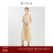 EIN【百褶天使裙】EIN言小清新簡(jiǎn)約絲棉多巴胺打底連衣裙夏季新款 淺杏  M