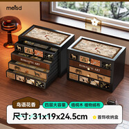 語(yǔ)森憶美世達防氧化首飾盒精致耳釘項鏈耳環(huán)耳夾飾品收納盒新婚禮物 實(shí)木四層[鳥(niǎo)語(yǔ)花香]黑色首飾盒