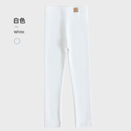 山鷗2025秋冬新款兒童加絨打底褲加厚褲子加絨女童保暖褲棉褲HCW 皮標白色春秋款 160 建議身高142-152厘米