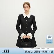 范思藍恩法式赫本風(fēng)黑色西裝連衣裙收腰小禮服裙子2025新款11146 黑色 M