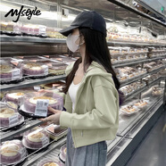 MJ STYLE插肩袖短款開(kāi)衫外套女2025年秋季寬松休閑百搭運動(dòng)風(fēng)學(xué)生長(cháng)袖上衣