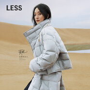 LESS【周迅同款】冬短款白鴨絨羽絨服外套泡芙面包服女2N0C11160 458/冷灰藍 XS