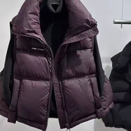 優(yōu)諾羽成人羽絨服坎肩女馬甲白鴨絨立領(lǐng)秋冬季新加厚小短款寬松背心外套 紫色 M 【建議體重125-145斤】