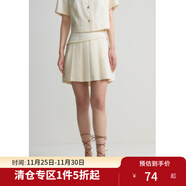 獨束大碼女裝經(jīng)典小香氣質(zhì)時(shí)尚套裝女俏皮百褶短裙2024夏季新款 半身裙 L (尺碼：2) (尺碼：2)