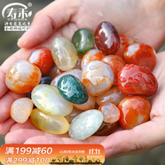 壽禾 雨花石鵝卵石七彩石子魚缸造景庭院花盆裝飾 500g雨花石2-3cm