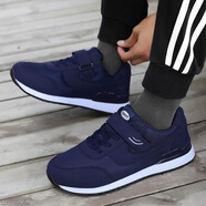 足力健大師春秋季老人鞋女鞋軟底防滑中老年健步鞋新款休閑媽媽鞋 A1688男深藍 40 (245mm)