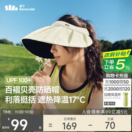 蕉下（beneunder）遮陽(yáng)帽子防曬帽女防紫外線(xiàn)太陽(yáng)帽貝殼空頂帽便攜BM561白